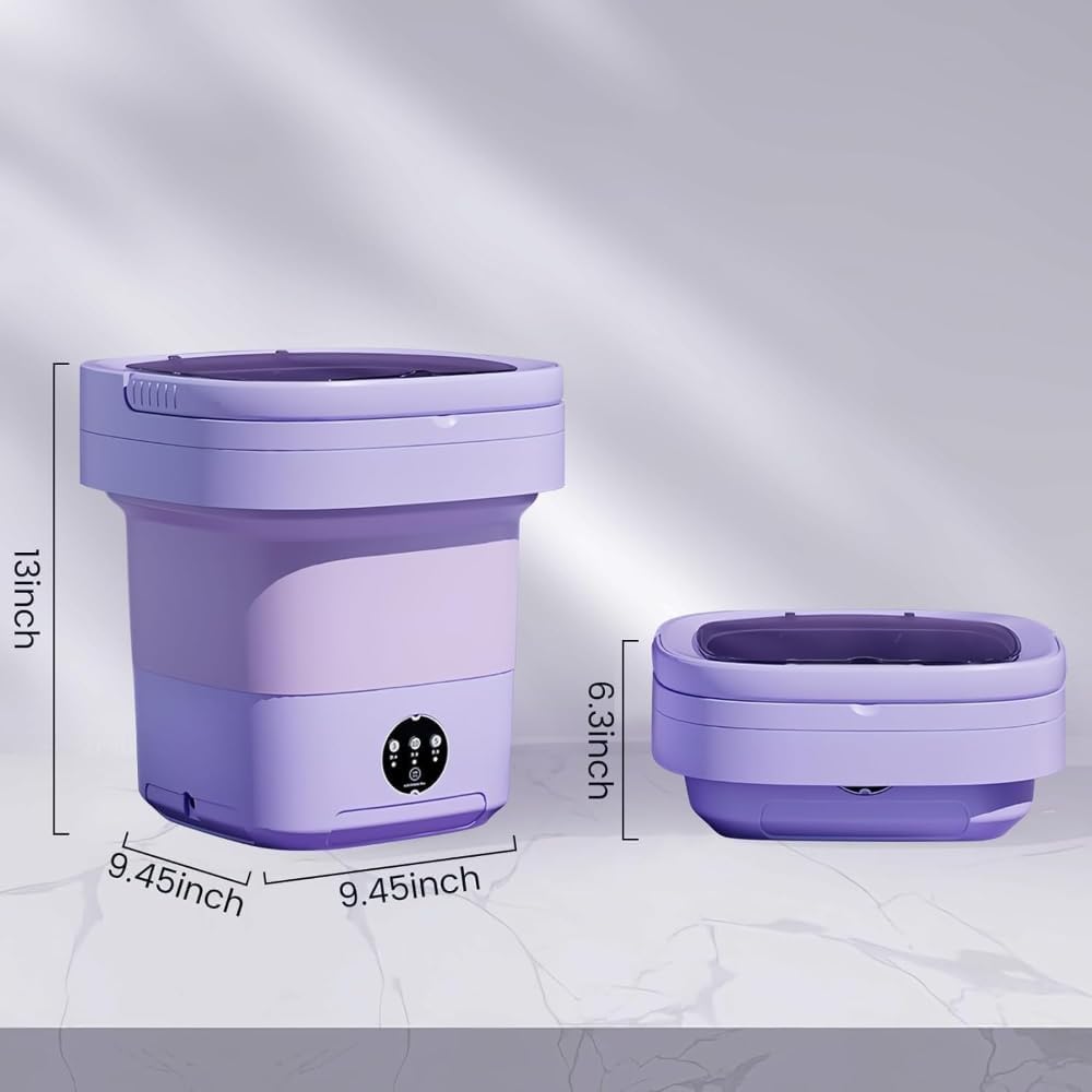 Compact 13L Portable Washing Machine: Ideal for Underwear, Socks, Baby Clothes, Towels, Pet Items. Perfect for Apartments, Hotels, RVs, Dorms, Camping, Sickrooms.