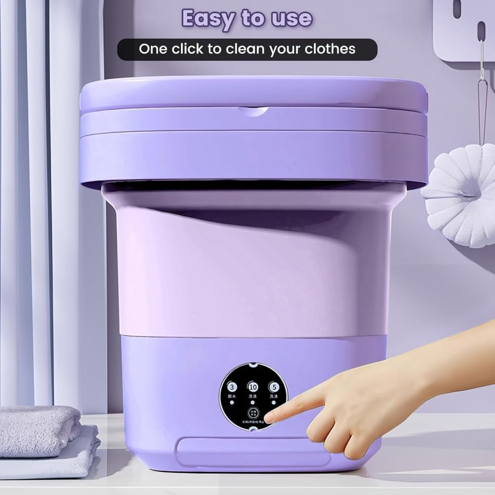 Compact 13L Portable Washing Machine: Ideal for Underwear, Socks, Baby Clothes, Towels, Pet Items. Perfect for Apartments, Hotels, RVs, Dorms, Camping, Sickrooms.