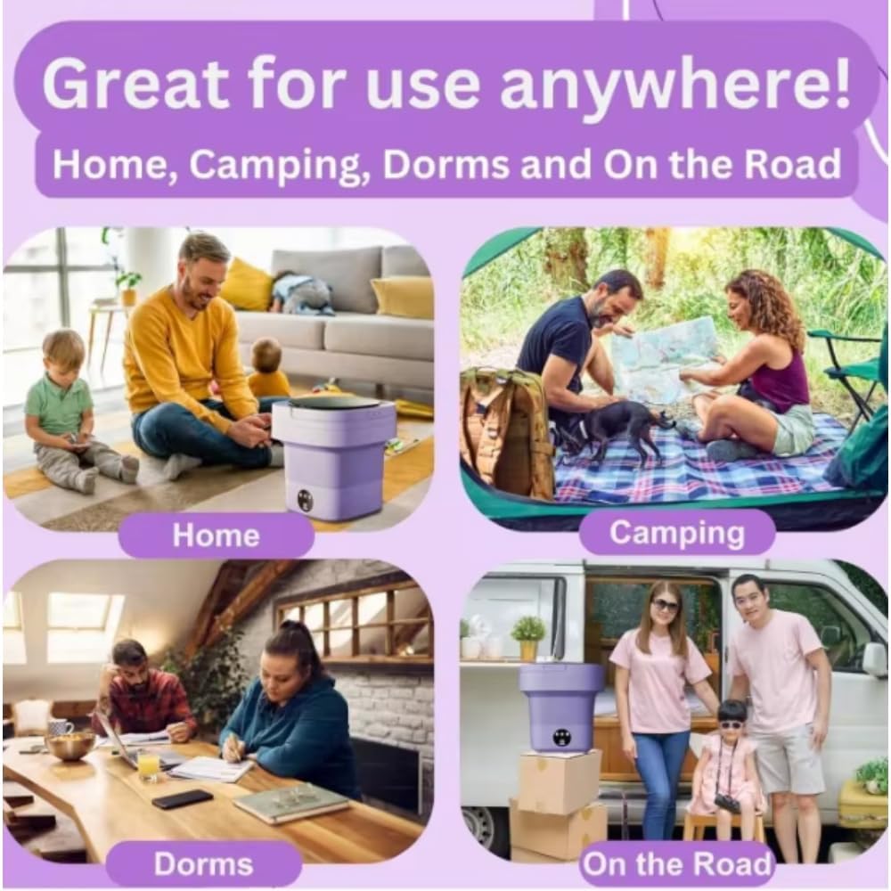 Compact 13L Portable Washing Machine: Ideal for Underwear, Socks, Baby Clothes, Towels, Pet Items. Perfect for Apartments, Hotels, RVs, Dorms, Camping, Sickrooms.