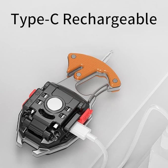 Multifunction Keychain Flashlight, Rechargeable Keychain Light, COB Multi-Function Mini Work Light, 7 Lighting Modes with Electric Lighter, Seat Belt Cutter, Screwdriver, Whistle