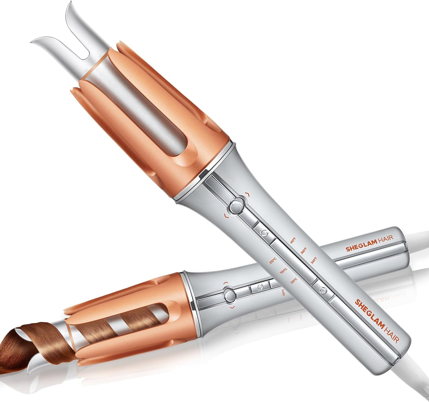 SHEGLAM 1" Automatic Curling Iron: Fast Heating, 3 Temperatures, 2-Way Rotation, Anti-Scald, Anti-Tangle - Safe & Convenient Styling